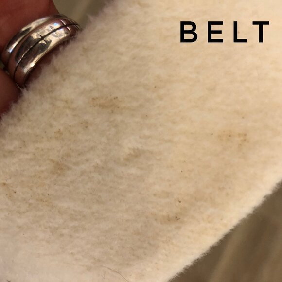 Creamy White Calvin Klein Angora/Wool blend belted Trench Coat, Size 6 - Picture 8 of 16